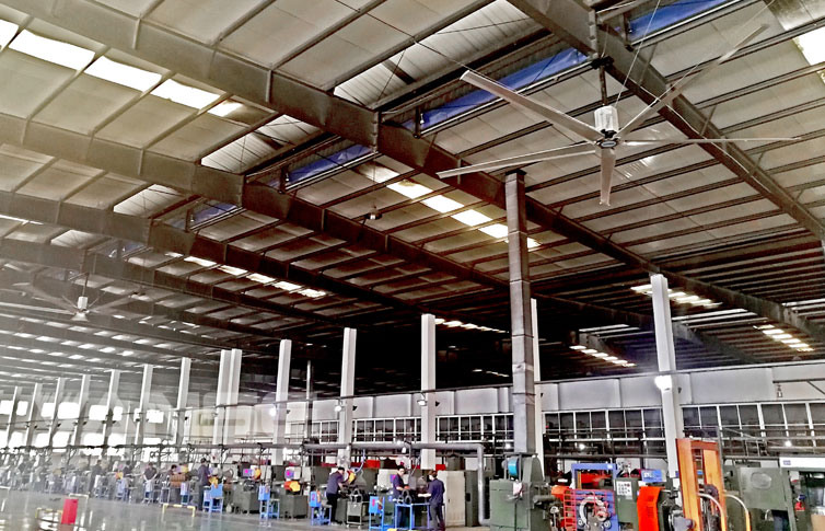 焊接材料廠工業(yè)大風(fēng)扇除塵降溫